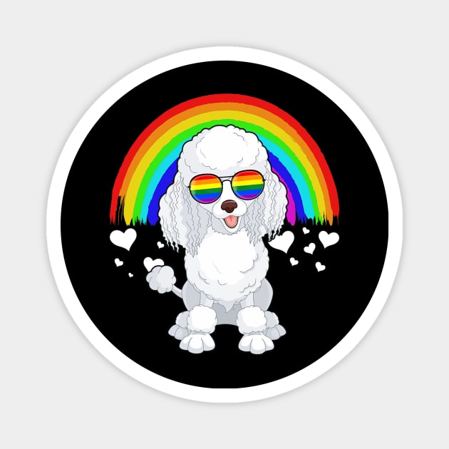 Poodle With Rainbow Sunglasses Gay Pride Lgbt Magnet by IainDodes